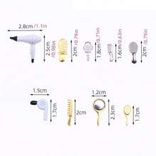 娃娃屋配件-迷你口红、香水、浴室套装、毛巾、吹风机、BJD微型沐浴场景化妆道具、微型玩具、装饰模型