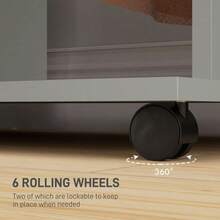 HOMCOM Open Wardrobe Double Mobile Storage Shees Organizer W 6 WheelsGrey - Grey1 - View 6