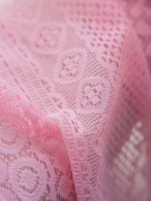 1pc Pink Geometric Hollow-Out Curtain, Boho Copper Coin Hollow Rectangle Sheer Curtain, Suitable For Bedroom, Living Room, Kitchen, Dining Room, Cafe, Gym, Foyer, All Season Home Use - Pink - View 10