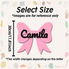 1件定制木质姓名牌，个性化姓名，独特领结设计，多种颜色可选，适用于卧室、客厅、家居装饰、婚礼、生日、情人节、派对、复活节等场合，可作为定制礼物或个性化礼物。 - 彩色 - 查看 15