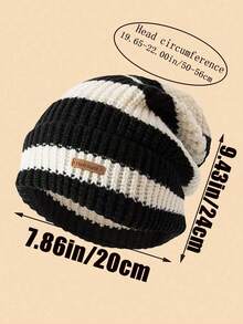 4/1 Piece Of Loose Large-Head Woolen Hat, Windproof And Warm All-Match Knitted Hat, Pile Hat, Cold-Proof Earmuffs, And Knitted Touch-Screen Gloves. Autumn Decor Valentines Gift - Multicolor - View 7