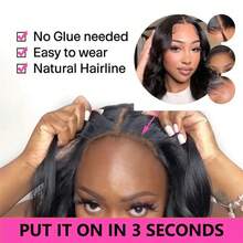 NARNI 34 Inch Wear And Go Glueless Wigs Human Hair 250% Density Pre Plucked Pre Cut 6x4 HD Body Wave Lace Closure Wigs Human Hair For Women 5x5 Glueless Human Hair Wig Wear To Go Natural Black - Natural Black - View 8