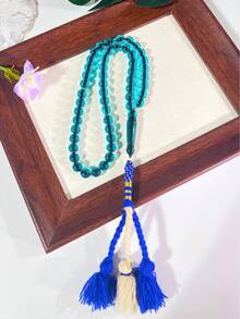 全新三流苏树脂念珠，适合穆斯林日常祈祷和佩戴 - 彩色 - 查看 4