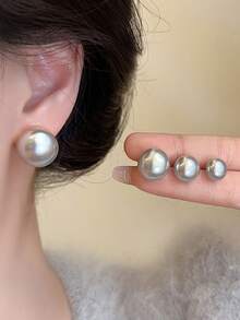 1 Pair Of Exquisite And Luxurious Temperament High Level Sense Small And Versatile Pink Mermaid Pearl Earrings, Suitable For Daily Wear - Pink - View 11