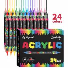 1pc Dual-Tip Acrylic Marker Pen, 24 Colors Student Art Professional Soft Brush Tip Painting Pens, Durable High-Quality Coloring Markers, Blendable Quick-Dry Filling Pens, Non-Bleed Graffiti Pens, Highlighters, Hand-Drawn Pens, Watercolor Pens, Holiday Card Painting Supplies - Soft Tip Marker Pen - View 8