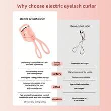 OBOVAY USB Rechargeable Electric Eyelash Curler - Fast Heating, Home Use Electric Eyelash Curler, Silicone Material With Heating, Anti-Scald Design, Long-Lasting Curl, White, Rechargeable Heated Eyelash Curler, Portable Makeup Tool - Multicolor - View 7