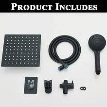 Shower Head With Handheld Spray, High-Pressure 8-Inch Rain Shower Head Set - Black - View 9