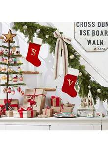 Large Christmas Stocking, Christmas Decoration English Letter Small Pendant, Letter Socks, Cartoon Gift Bag For Children