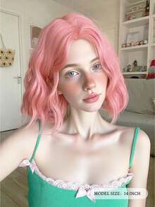 10英寸、12英寸、14英寸、18英寸短假发，直发、卷发、波浪发，刘海，中分卷发，日常假发，洛丽塔风格，万圣节，派对场合 - 彩色 - 查看 5