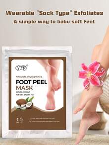 5 Pairs Foot Peel Mask For Dry Cracked Feet – Peeling Mask Removes Dead Skin And Calluses - Coconut Exfoliating For Soft Feet, Repair Rough Heels Soft Smooth Touch Spa Experience At Home