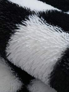 1pc Checkerboard Plush Rug Area Accent Rug Living Room Bedroom Rug Shag Area Rug Plush Carpet Rug Soft And Fluffy Home Decor Room Decor Skin Friendly Machine WashableEasy To Clean - màu đen - Xem 4