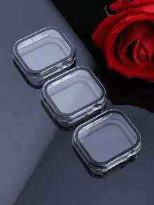3件組適用於Apple Watch 40mm 41mm 42mm 44mm 45mm 46mm 硬PC鋼化玻璃二合一保護殼，防摔防刮全邊緣保護蓋，適合 Ultra SE Series 11 10 9 8 7 6 5 4，中性觸控靈敏智慧手錶保護殼，3色組 - 透明+透明+透明 - 查看 7