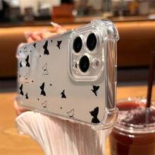 透明なパターンの落下防止スペース電話ケース 17/16E/16/15/14/13/12/11 Pro 16 Plus/16E X/XS/XSMax 用、A14/15/16/25/26/34/35/36/53/54/55/56 用の携帯電話保護カバー、男性と女性に適しており、シンプルな個性、落下防止保護 - クリア - チェックする 4