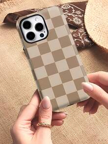 Una elegante funda para teléfono que no incluye cordón ni soporte. Una funda para teléfono con diseño de tablero de ajedrez en tonos marrón claro y oscuro, clásica, retro, pero sencilla y de alta calidad. Adecuado y compatible con Apple17 16 15 14 13 12 11 Pro Plus, Galaxy25/24/23/22/21/ULTRA/PLUS/FE/A71/56/55/54/53/52/36/35/34/26/25/23/16/15/14/13/06. Una funda para teléfono hecha a medida en busca de la perfección a la moda - Multicolor - Ver 2