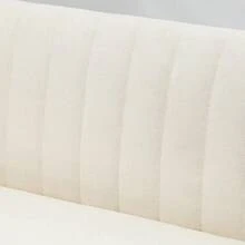 HOMCOM Sofa 2 Sitzer Couch, Kleine Loveseat mit Leinen-Optik Modern Polstersofa für Wohnzimmer, Schlafzimmer, kleinen Raum, Blau 117 x 56,5 x 77