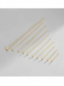 18-50mm 100 peças Alfinetes de Cabeça Redonda de Aço Inoxidável, Cor Revestida a Vácuo, Adequado para Brincos, Colares, Pulseiras, DIY de Joias, Contas, Pingentes