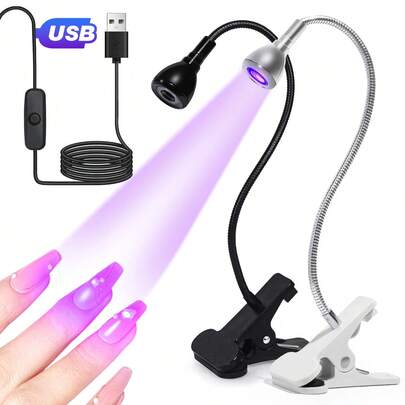 Professional UV LED Nail Lamp, Compact UV Light Suitable For Gel Manicure, 5V USB Powered LED Nail Lamp, Fast & Efficient Gel Polish Curing Light With Stand & Gooseneck, Ideal For Outdoor Stalls And Nail Salons Gel Nail Curing