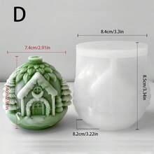 1 pieza Molde de vela en forma de casa navideña DIY para hacer adornos de piña, jabón, resina y yeso como decoraciones navideñas y regalos hechos a mano creativos