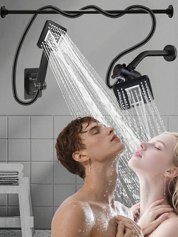 (3pcs Set) High Pressure Shower Head And Handheld Shower Head Bathroom Rain Shower Sprayer Combo With Shower Hose