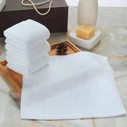 4pcs Solid Hand Towel, 25x25cm Plain White Small Face Towel, Multifunction Washcloth For Home