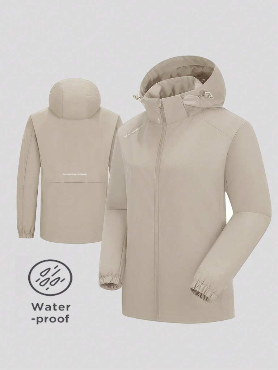 女式 Winbreaker 夹克软壳雨衣连帽防水防风轻便保暖徒步露营