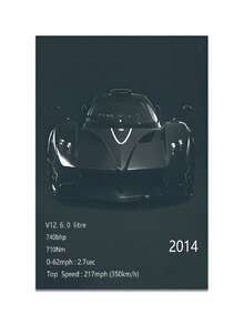 1/6 件装饰艺术风格超级跑车海报套装，高性能赛车墙面艺术，优质纸质印刷，适用于家居装饰、卧室、餐厅、工作室、客厅，无框 - 彩色 - 查看 27