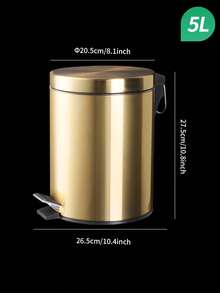 3L Stainless Steel Pedal Bin Copper Metallic | Anti-Fingerprint | Matt Finish | Small Bathroom Garbage Bin With Inner Holder Bin