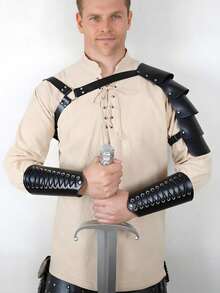 1pc/2pcs/3pcs Medieval Renaissance Costume Accessories Set, Knight Shoulder & Wrist Guards, Viking Style Cosplay Props (Suitable For Halloween, Carnival)