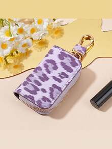 Leopard Print Car Key Chain - Iron Zipper Wallet With Adjustable Shoulder Strap, Large Capacity Multi-Function Key Holder, Unisex, Fashionable And Practical, Can Be Used As Women's Coin Purse, Mini Wallet, Wallet, Autumn Wallet, Key Chain - Multicolor - View 15