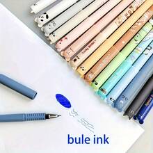 4/12 szt. zmazywalnych długopisów żelowych w kształcie zwierząt, tusz niebieski 0,5 mm, odpowiednie na okres powrotu do szkoły