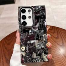 Funda de collage gótico oscuro para  Galaxy S25ULTRA, S24PLUS, S23FE, S21PRO, S22, S20+, A03S, A05S, A14, A31, A53, A34, A10, A04E, M04, A33, A35, A55, A72, A71, A70, A22, A16, A06, A20S, A54, funda especial para teléfono , anti-suciedad, moda, moderna, colorida, plateada imd - Colores mixtos - Ver 8
