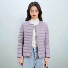 Women Down Coats - Beige - View 3