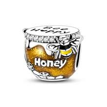 1Pc Silver Plated Silver Color Lovely Honey Bee Honeycomb Dangle Charm Suitable For Bracelet Necklace Keychain Diy Jewelry Making Beads Pendant Gift For Girl Daily Wear Women Jewellery