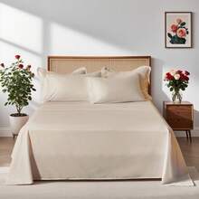 5/7pcs Simple And Stylish Embossed Bed Comforter Set, 100% Microfiber Soft Breathable Summer Bedding Set, Comfortable And Durable, Include 1 Comforter+1 Flat Sheet+1 Fitted Sheet+1/2 Pillowcases+1/2 Pillowshams,All-Season, Bed In A Bag, Room Decor, Best Gift - Khaki-BZ01 - Xem 7