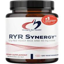 Designs For Health RYR Synergy - Red Yeast Rice Supplement - 1200mg Red Yeast Rice + CoQ10 To Support Cardiovascular Health + Maintenance Of Lipid Levels In Normal Range (120 Capsules) - Flavor NameA - View 1