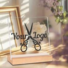 2D Plat 1pc Customizable Acrylic Logo Display Board Personalized Corporate Sign, Versatile Indoor & Outdoor Decor, No Electricity Needed.