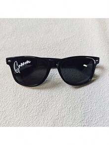 2pcs/Set Wedding Decorations Bride/Groom Black And White Party Glasses Set Bride To Be Wedding Engagement Honeymoon Travel Wife Gift Outdoor Wedding Bachelorette Party Bridal Shower - màu đen - Xem 3