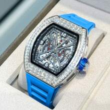 ONOLA JN302 Fashion Men's Barrel Shaped Mechanical Watch With Automatic Chain Hanging Hollow Tourbillon, Shining Decoration, Ideal Gift For Men