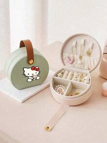 Sanrio 1pc Portable Jewelry Case Small Jewelry Boxes For Women Simple Home Jewelry Organizer Travel Organizer Fine Mini Storage Box For Earrings Travel Jewelry Zipper Case For Earrings Rings Necklaces Bracelets Portable Mak