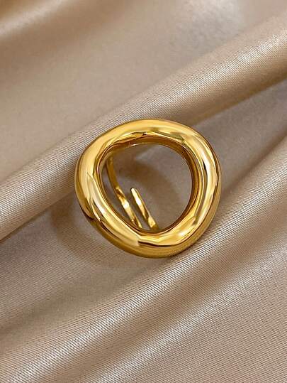 1 pièce Bague ajustable ouverte plaquée en acier inoxydable pour femmes, bijou de déclaration de mode minimaliste. Cadeau pour l'Halloween, l'anniversaire, la Saint-Valentin, la fête des mères, Noël, Thanksgiving ou pour la petite amie/épouse pour une utilisation quotidienne.