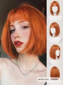10英寸、12英寸、14英寸、18英寸短假发，直发、卷发、波浪发，刘海，中分卷发，日常假发，洛丽塔风格，万圣节，派对场合 - 彩色 - 查看 13