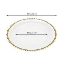 ZhdnBhnos CNCEST 25 X Charger Plates,Clear Charger Plates, Dinner Charger Plates,Table Charger Plates (Clear, Gold) - 25件-金色-14 - 查看 3