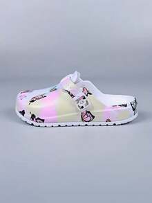 Women's Fashion Printed Breathable EVA Clogs, Lightweight Non-Slip Work Shoes, Adjustable Buckle Soft Sole Suitable For Beach, Garden, Autumn - Pink - View 6