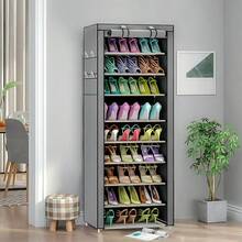 1 قطعة - 4/6/8/10 طبقات خزانة أحذية ذات سعة كبيرة مع أغطية للغبار. رف الأحذية عند المدخل يوفر المساحة ويسهل التجميع. مناسب لمنظمي رف الأحذية العالية الذين يوفرون المساحة في رفوف الأحذية والخزائن المنزلية - تصميم ممر المدخل الضيق، رفوف أحذية مستقلة (لا توجد أدوات تجميع مطلوبة) - لاستيعاب العديد من رفوف الأحذية المزدوجة وديكور المنزل.