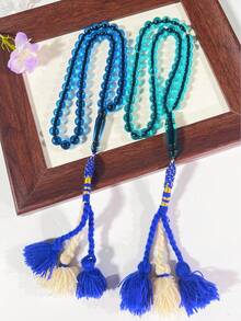 全新三流苏树脂念珠，适合穆斯林日常祈祷和佩戴 - 彩色 - 查看 5