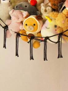 1pc Large Boho Stuffed Animals Net Or Hammock, Toy Hammock, Stuff Animal Storage Corner Hanging Net Holder, Mesh Hammock Plush Toy Hanging Storage With Tassel Hooks For Bedroom Decorations Autumn Decor Festival Decor Room Decor Home Decor Fall Spring Decor Bedroom Decor - Black - View 6