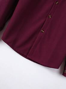 2pcs Men's Casual Solid Color Shirt With Dual Pockets & Collar + Pants Set, Lightweight Sporty Vacation Outfit, Spring/Autumn