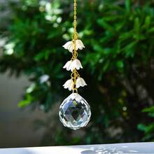 Atrapasueños de cristal de lirio del valle, gancho para coche, colgante de coche, colgante de cuentas de flores, decoración de habitación, decoración del hogar, 2 uds. CP0F - 2 piezas - Ver 6