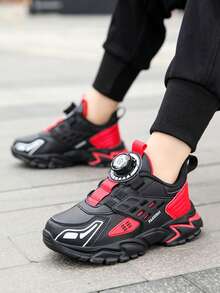 Spring/Summer Youth Sneakers Stylish Cool Running Shoes Boys Sports Shoes Spring And Autumn Leather Sneakers - Red - View 3