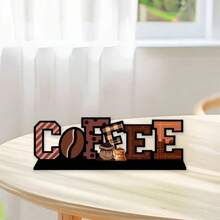 コーヒー豆とベーキング要素、モダンでミニマリストなテーブルトップの装飾を特徴とする、素朴なスタイルの平らな木製のコーヒーロゴ - チョコレート - チェックする 5